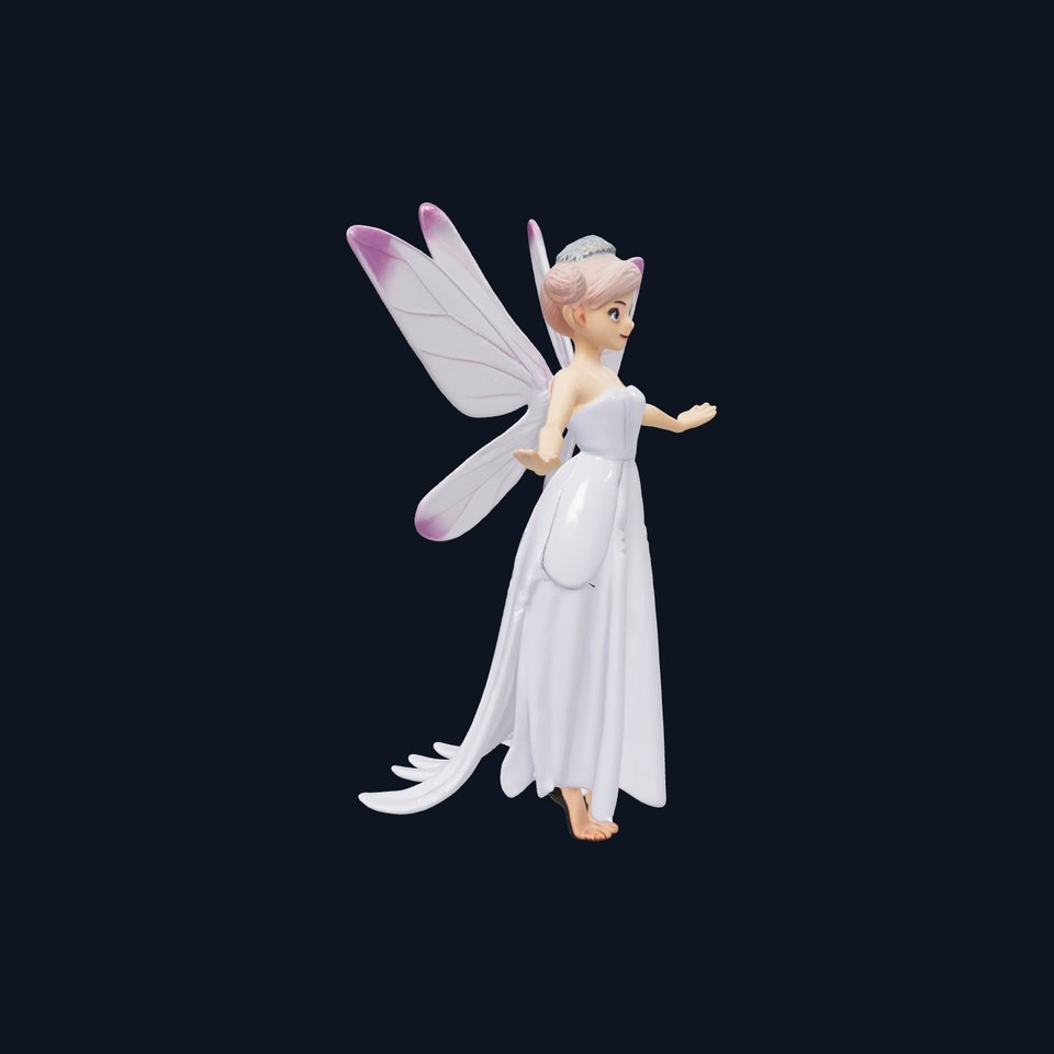 Fairy Princess with Violet Wings Rigged and Animated D Model